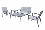 Modern Muse Aluminum Modern Coffee Table And Chair 5 Pcs Set