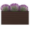 Raised Garden Bed 63"X31.5"X17.7" Galvanized Steel Brown