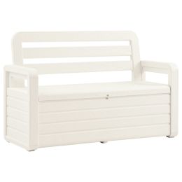 Garden Storage Bench 52.2" Plastic White