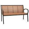 Garden Bench 49.2" Steel And Wpc Black And Brown