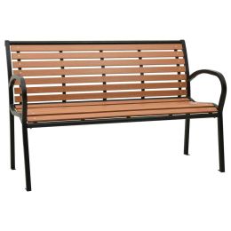 Garden Bench 49.2" Steel And Wpc Black And Brown