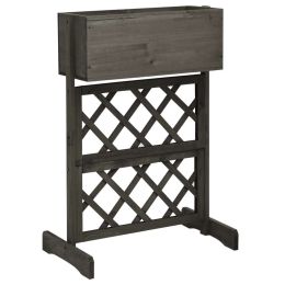 Garden Trellis Planter Gray 17.7"X11.8"X29.1" Solid Firwood