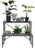 Mecor 2-Tier Metal Plant Stand, Large-Capacity Indoor/Outdoor Flower Pot Holder Stand For Potted Plant, Decorative Plant Rack For Home Garden Patio Ba