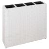 Garden Raised Bed With 4 Pots Poly Rattan White