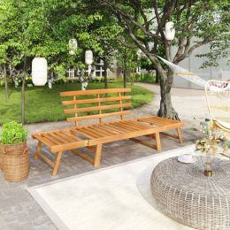 Patio Bench 2-In-1 74.8" Solid Acacia Wood