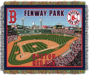 New Fenway Park Official Major League Baseball, "Stadium" 48"X 60" Woven Tapestry Throw By The Northwest Company