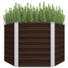 Garden Raised Bed Brown 50.8"X50.8"X30.3" Galvanized Steel