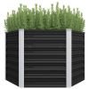 Garden Raised Bed Anthracite 50.8"X50.8"X30.3" Galvanized Steel