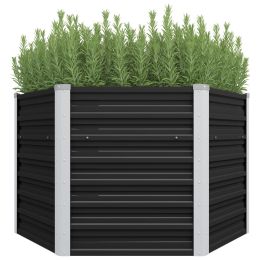 Garden Raised Bed Anthracite 50.8"X50.8"X30.3" Galvanized Steel