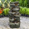 30.7Inches Outdoor Water Fountain With Led Lights