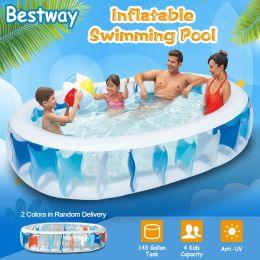 90Ãƒâ€”60Ãƒâ€”20In Inflatable Swimming Pool Blow Up Family Pool For Kids Foldable Swim Ball Pool Center