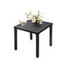 Meooem Outdoor Indoor Small Square Metal Patio Side/End Tables, Metal Patio Coffee Bistro Garden Side Table, Weather Resistant Anti-Rust End Tables Fo