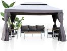 Grand Patio 10X13 Feet 2-Tier Patio Gazebo, Outdoor Canopy With Mosquito Netting And Shade Curtains, Sturdy Straight Leg Tent For Backyard & Party & E