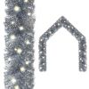 Christmas Garland With Led Lights 787.4" Silver