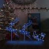 Acrylic Christmas Flying Reindeer & Sleigh 102.4"X8.3"X34.3" Blue