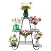Artisasset One Pack Black Paint 31 Inch High Arch 4 Layers 6 Vertical Stripes Potted Plant Frame--Ys