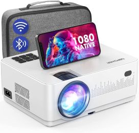Wifi Bluetooth Projector, Dbpower 9000L Hd Native 1080P Projector, Zoom & Sleep Timer Support Outdoor Movie Projector, Home Projector Compatible W/ Tv