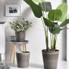 Higold - 12.6 + 10.6 Inch Resin Plant Pot, Round Pot, Indoor/Outdoor Using, Gift For Birthday, Housewarming, Set Of 2