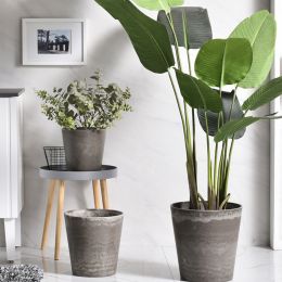 Higold - 12.6 + 10.6 Inch Resin Plant Pot, Round Pot, Indoor/Outdoor Using, Gift For Birthday, Housewarming, Set Of 2