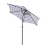 Outdoor Patio 8.6-Feet Market Table Umbrella With Push Button Tilt And Crank, Blue/White Stripes[Umbrella Base Is Not Included]