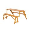 138.5*137*75Cm Solid Wood Load-Bearing 150Kg Dual-Purpose Conjoined Table And Chair