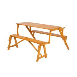 138.5*137*75Cm Solid Wood Load-Bearing 150Kg Dual-Purpose Conjoined Table And Chair