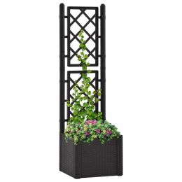 Garden Raised Bed With Trellis And Self Watering System Anthracite