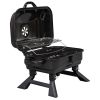 Portable Charcoal Grill Bbq And Smoker With Lid, Folding Tabletop Grill, For Camping Patio Backyard Outdoor Cooking, Black  Yj