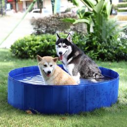 Dog/Cat Pool Feeling Cool Indoor Outdoor Pet Pool Bath Round Pool Foldable And Portable M Size 80*20Cm
