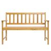 44In Outdoor Patio Wooden Bench Teak Color Rt
