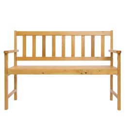 44In Outdoor Patio Wooden Bench Teak Color Rt