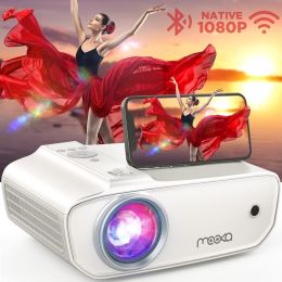 Mooka Native 1080P Projector With Wifi And Bluetooth, 8500L Fhd Movie Projector For Outdoor, Hi-Fi Speaker, Zoom, Sleep Timer, Bag, Support 300" Scree