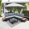 8 Pcs Patio Aluminum Conversation Sets, Outdoor Sectional Couch Furniture, With Cushions And Coffee Table,For Backyard Garden