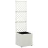 Trellis Raised Bed With 1 Pot 11.8"X11.8"X42.1" Poly Rattan White