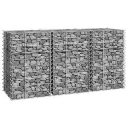 Gabion Raised Beds 3 Pcs 11.8"X11.8"X19.7" Iron