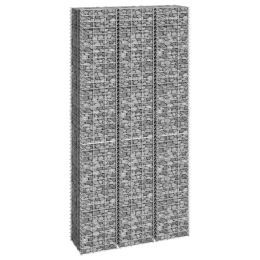 Gabion Raised Beds 3 Pcs 11.8"X11.8"X78.7" Iron