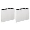 Garden Raised Bed With 4 Pots 2 Pcs Poly Rattan White