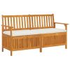 Storage Bench With Cushion 58.3" Solid Wood Acacia