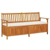 Storage Bench With Cushion 66.9" Solid Wood Acacia