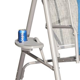 3-Person Gray Metal Outdoor Patio Swing Chair With Canopy,  Only For Pick Up
