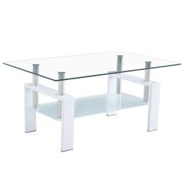 110*60*45.5Cm Double-Glazed Dining Table Stainless Steel Table Legs