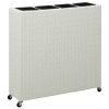 Garden Raised Bed With 4 Pots 31.5"X8.7"X31.1" Poly Rattan White
