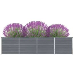 Raised Garden Bed 126"X15.7"X30.3" Galvanised Steel Gray