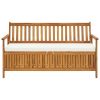 Storage Bench With Cushion 58.2" Solid Acacia Wood