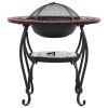 Mosaic Fire Pit Table Terracotta And White 26.8" Ceramic