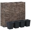 Garden Raised Bed With 4 Pots Water Hyacinth Brown