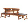 2-In-1 Garden Daybed With Cushion 74.8" Solid Acacia Wood