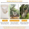 Hammock Chair Hanging Rope Seat Swing W/ Wooden Stick 220Lbs Load For Patio Yard Porch Outdoor Bedroom Indoor