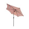 Outdoor Patio 8.6-Feet Market Table Umbrella With Push Button Tilt And Crank, Red Stripes[Umbrella Base Is Not Included]