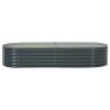 Garden Raised Bed 94.4"X31.4"X17.3" Galvanized Steel Gray